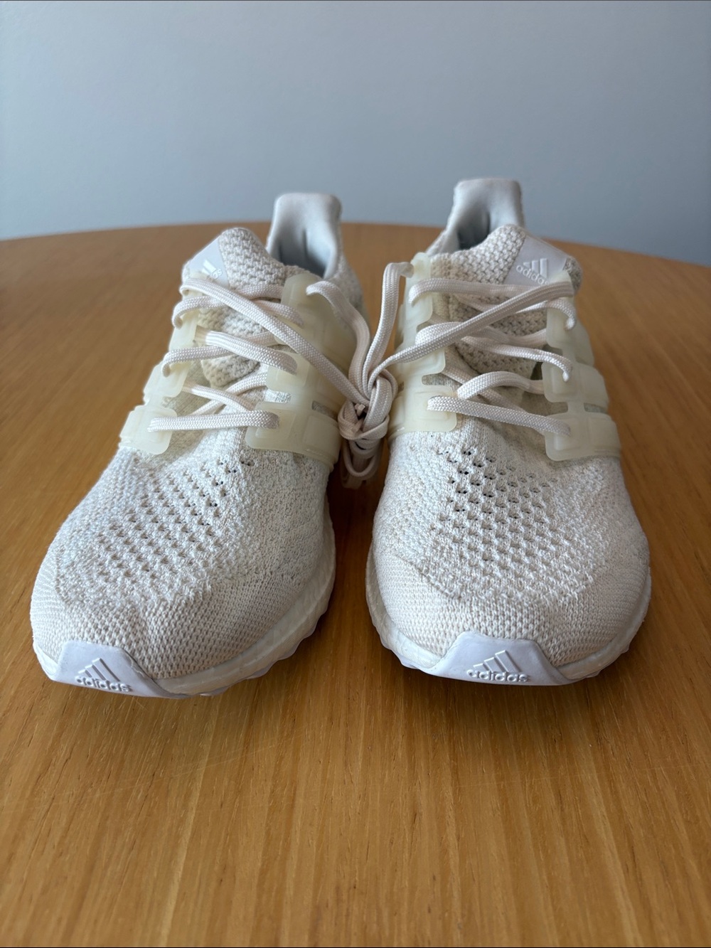 adidas Ultra Boost Knit Sneakers in Cream/White - Picture 3 of 6
